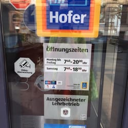 HOFER - Hours of operation.