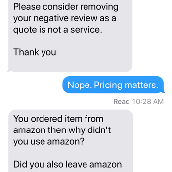 Simple Pro Handyman - Text #2 asking me to remove my review. - Handyman Near Me Simple Pro Handyman - Text #2 asking me to remove my review. - Handyman Near Me