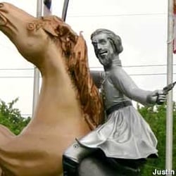 Nathan Bedford Forrest Equestrian Statue - Photo of this ridiculous statue is courtesy of http://www.roadsideamerica.com/tip/3289