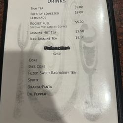 Pho C&C - Drinks menu