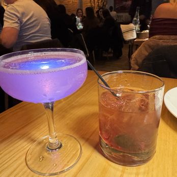 Stern and Bow - My French 75 with a fun light. (They put lights in most cocktails and my dates boring drink - Pizza Near Me - Closter, New Jersey