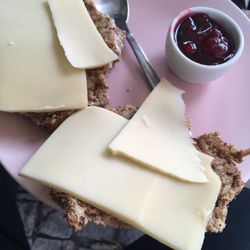GoodLife - Fresh baked bread with cheese and jam