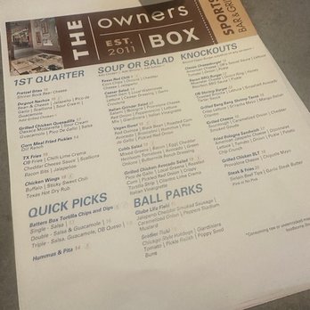 The Owners Box - Menu - Sports Bars Near Me - Dallas, Texas The Owners Box - Menu - Sports Bars Near Me - Dallas, Texas