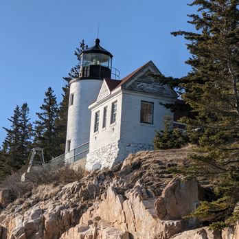 Bass Harbor Head Lighthouse - Looking up at the Bass Harbor Head Lighthouse - Landmarks & Historical Buildings Near Me - Tremont, Maine