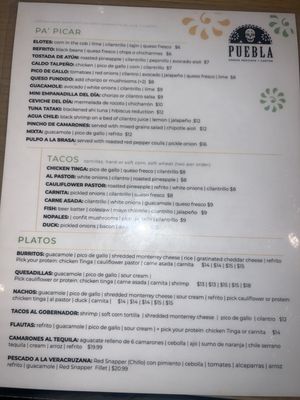 Menu photo 1 Puebla San Juan, PR Menu photo 1 Puebla San Juan, PR