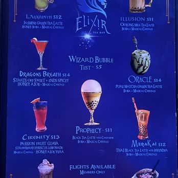 Elixir Tea Bar - The menu - Bubble Tea Near Me - Costa Mesa, California