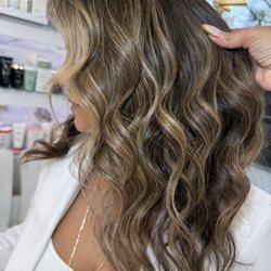 Shear Bliss NYC Salon - Beige dimensional balayage with money piece