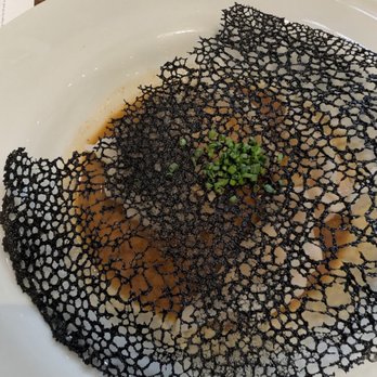 Crustacean - Shrimp and lobster dumpling with squid ink tuille. - Vietnamese Near Me - San Francisco, California