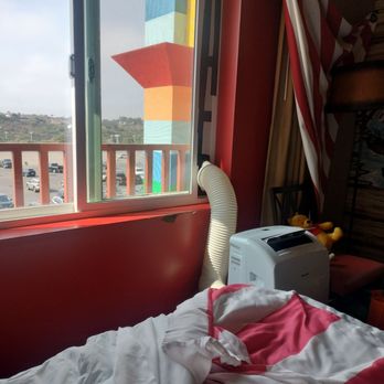 Legoland Hotel - The window was taped shut - Hotels Near Me - Carlsbad, California