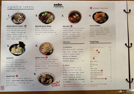 Menu photo 1 Sobo Ramen Oakland, CA