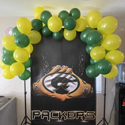Cactus Blossom Party Planning - Green Bay Packers backdrop