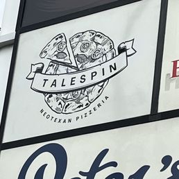 Exterior outside entrance of Talespin Pizza - Sign - Houston, Texas Exterior outside entrance of Talespin Pizza - Sign - Houston, Texas