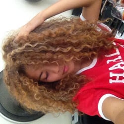 Oh Em Gee Beauty Lounge - Ivette did this beautiful masterpiece on my naturally big curly hair