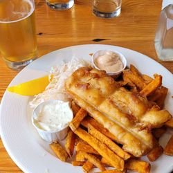 Seaside Restaurant - Haddock with yam fries. The Chipotle aioli was delish.