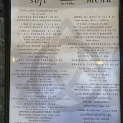 Joco's Bar & Kitchen - Joco 's Soft Menu