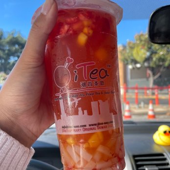 i-Tea - Strawberry mango fruit tea w/ lychee jelly - Bubble Tea Near Me - San Leandro, California i-Tea - Strawberry mango fruit tea w/ lychee jelly - Bubble Tea Near Me - San Leandro, California