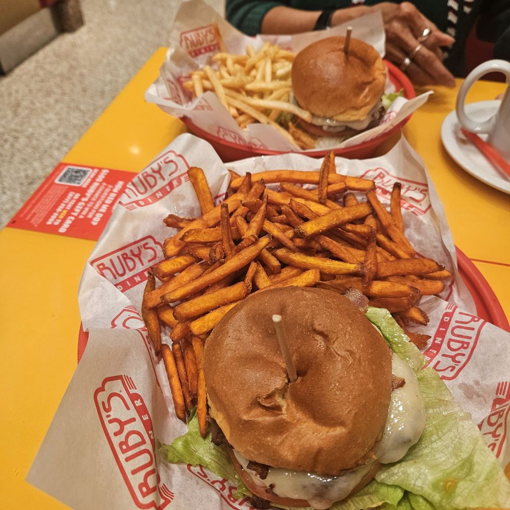 Ruby's Diner - 2 burgers and fries. - American Near Me - San Clemente, California Ruby's Diner - 2 burgers and fries. - American Near Me - San Clemente, California