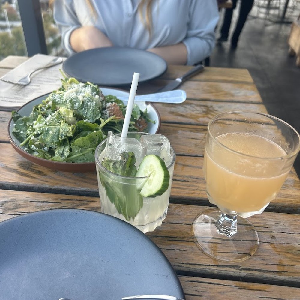 Bar Avec - Caesar salad, livin la vinho verde (with the cucumber) and lust for life (orange cocktail) - Tapas/Small Plates Near Me - Chicago, Illinois Bar Avec - Caesar salad, livin la vinho verde (with the cucumber) and lust for life (orange cocktail) - Tapas/Small Plates Near Me - Chicago, Illinois
