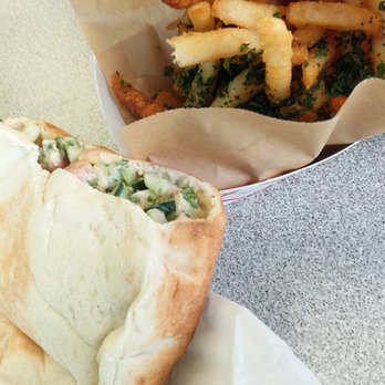 Falafelji - Falafel sandwich with herb fries. - Mediterranean Near Me - Lyons, Illinois
