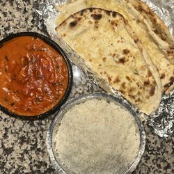 Coastal Curry & Grills - Butter chicken & garlic naan
