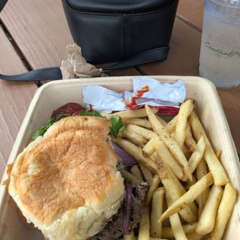 Central Market Cafe - Burger with cheese and fries - American Near Me - Austin, Texas
