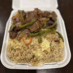 China Gourmet - Lunch special: Mongolian beef all fried rice for the hubby