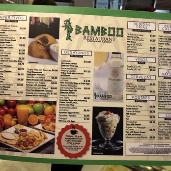 Bamboo Restaurant - Menue - Colombian Near Me - Miami, Florida