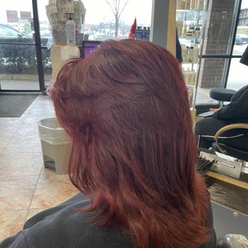Top Nails - My beautiful red  with a shag - Nail Salons Near Me - Tinley Park, Illinois