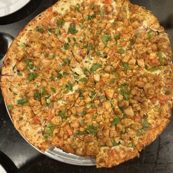 Curry Up Pizza - Large Half & Half Thin Crust - Chicken Tikki & Butter Chicken (chicken so so moist!) - Pizza Near Me - Yorba Linda, California Curry Up Pizza - Large Half & Half Thin Crust - Chicken Tikki & Butter Chicken (chicken so so moist!) - Pizza Near Me - Yorba Linda, California