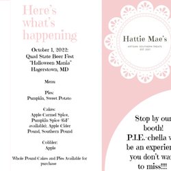 Hattie Mae’s Artisan Southern Treats - Quad state beer festival menu