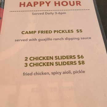 Camp Outpost - Happy hour menu - New American Near Me - San Antonio, Texas