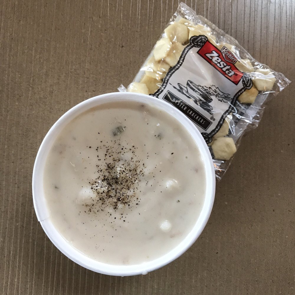 Tom's Fish N Chips - Bowl of chowder, $4.50 - Burgers Near Me - Cannon Beach, Oregon