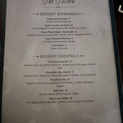 252 tavern - Menu as of January 2025