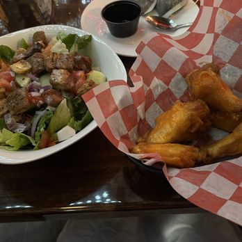 Grounds Bistro - Side salad and buffalo chicken wings - New American Near Me - Stafford, Virginia