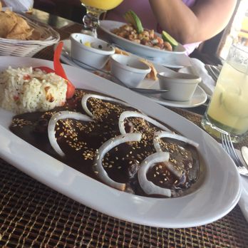 Casa Maria - chicken con mole which I had 2 days in a row. My bestie was having ceviche, we also had this 2 days in a row lol. - Seafood Near Me - Tulum, ROO