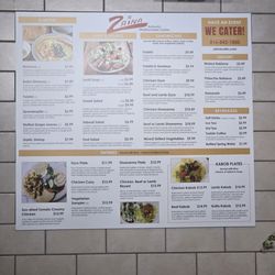 Posted menu on the wall