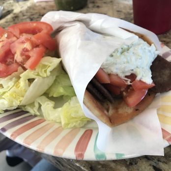 Cozy Cafe - Gyro with salad ($8.50 before tax) - Greek Near Me - Redondo Beach, California Cozy Cafe - Gyro with salad ($8.50 before tax) - Greek Near Me - Redondo Beach, California