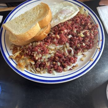 The Golden Diner - Corned beef hash added cholula to spice it up. Really good. - Breakfast & Brunch Near Me - Golden, Colorado The Golden Diner - Corned beef hash added cholula to spice it up. Really good. - Breakfast & Brunch Near Me - Golden, Colorado