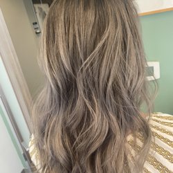 Hair by Saeko - Grayish Balayage and Long Layered Cut; will be able to cover your gray hair, 3times bleach required