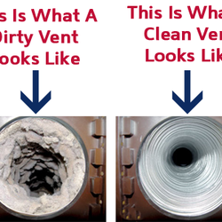 Lakeshore Dryer Vents - BEFORE AND AFTER LOOK OF INSIDE DRYER VENT