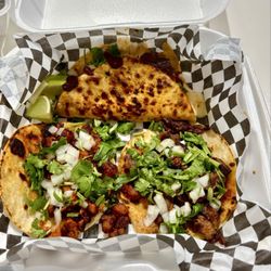 Hangry Dog - Quesabirria ( SOLD INDIVIDUALLY PER TACO) Street Taco x2 (carne asada and al pastor)