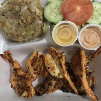 Latino Legacy - Mofongo con Camarones (mashed plantains w/ shrimp) - Caribbean Near Me - Ralston, Nebraska Latino Legacy - Mofongo con Camarones (mashed plantains w/ shrimp) - Caribbean Near Me - Ralston, Nebraska