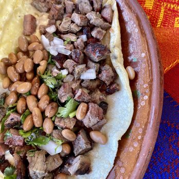 PELLIZCADAS - Inside of the white corn quesadilla, yummy, perfect size for lunch for one person! - Mexican Near Me - Puerto Vallarta, JAL