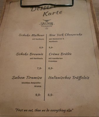 Menu photo 4 The Saloon Steakhouse Hamburg, HH