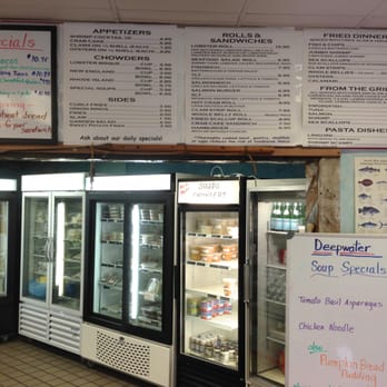 Deep Water Seafood - The menu at Deepwater Lobster as of October 2014. Just throw a dart and enjoy. - Seafood Near Me - Avon, Connecticut