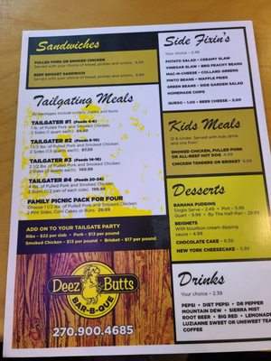 Menu photo 2 Deez Butts Elizabethtown, KY