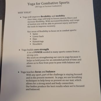 Faction Combatives - Yoga explanation - Self-defense Classes Near Me - Mesa, Arizona