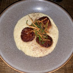 Scallops with garlic polenta. $45 that day. Scallops with garlic polenta. $45 that day.