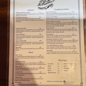 La Katrina - Menu 11/2022 - Mexican Near Me - Sayulita, NAY