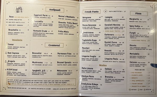 Menu photo 3 H.O.M. Italian Eatery Los Angeles, CA Menu photo 3 H.O.M. Italian Eatery Los Angeles, CA